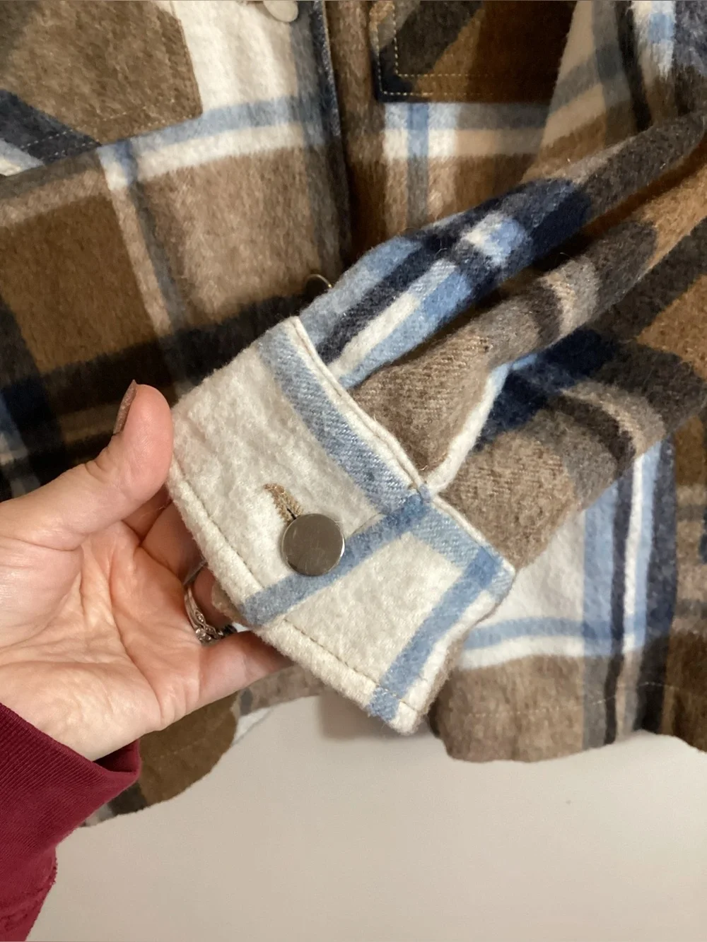 Zara Oversized Shacket Size S Plaid Flannel